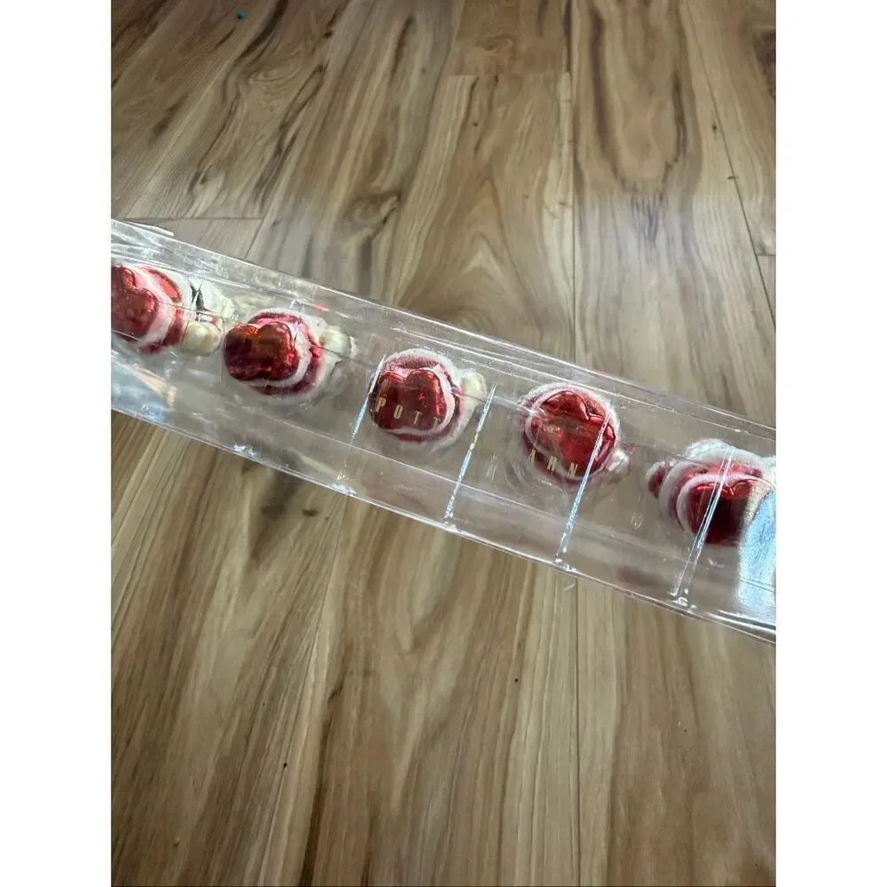Set of 6 Pottery Barn Red White Mini Santa Claus Christmas Tree Decor Ornaments